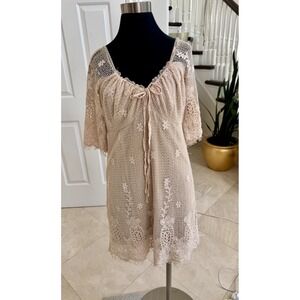 Alexandra Rosati Women Crocheted Dress Size L Fairy Boho Hippy |‎ Fully Lined |